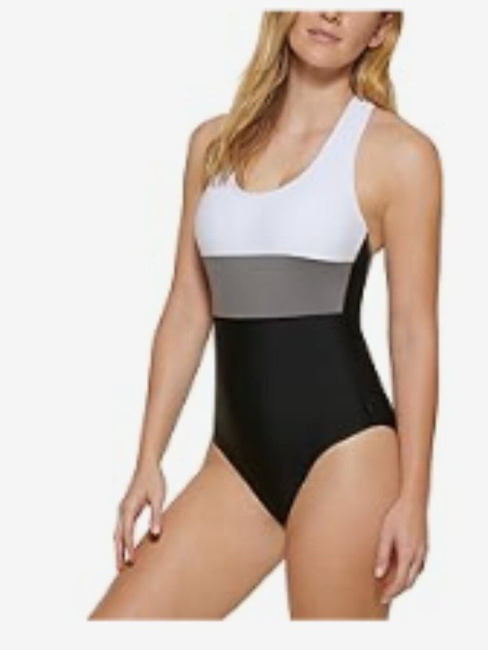 Calvin Klein Color Block 1-piece Tank Swimsuit size 14 EUC